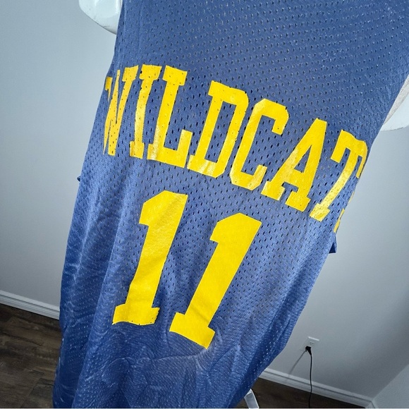 Vintage Men Blue Yellow Wildcats Reversible Jersey Tank Top Size L - Picture 3 of 13
